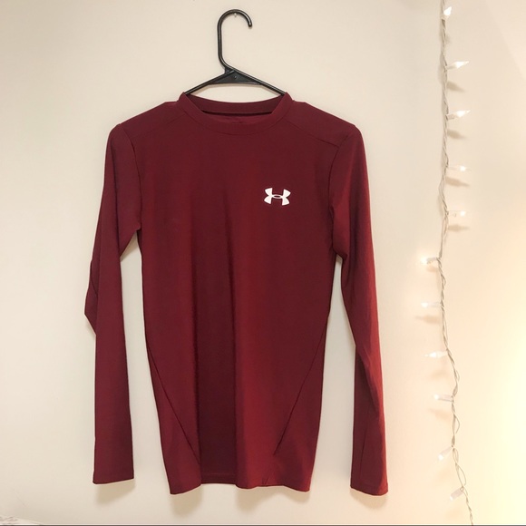 Under Armour Tops - Under Armour LS Maroon Work Out Shirt